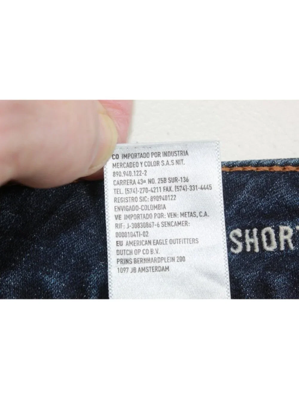 American Eagle Super Stretch Denim Shorts Blue USA Flag Cuffed Size 8
